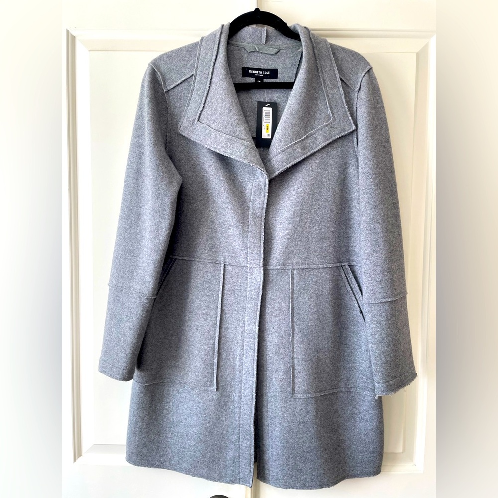 Kenneth Cole New York Wool Blend Car Coat Jacket NWT - Petite Medium